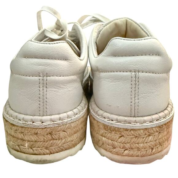 Rag & Bone White Tan Rope Kent Leather Espadrille Platform Sneakers sz 37.5 / 7 - Picture 3 of 12